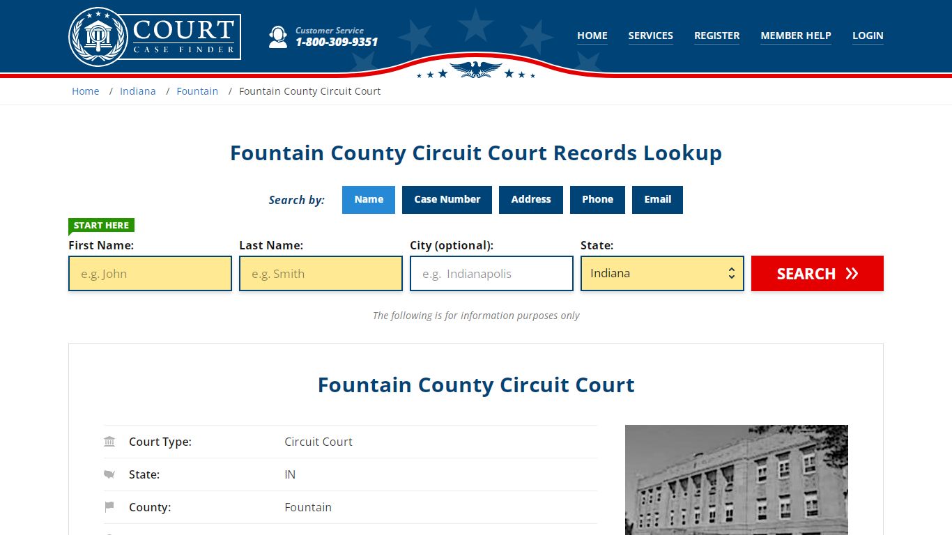Fountain County Circuit Court Records Lookup - CourtCaseFinder.com